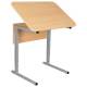Стол-парта 1-местный, регулируемый угол, СУТ.54-01, 600х500х640-780 мм, рост 4-6, серый каркас, ЛДСП клён. Фото товара с разных ракурсов.