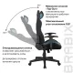Игровое кресло  "GT Racer GM-100", две подушки, ткань, черное/голубое, 531818. Фото товара с разных ракурсов.